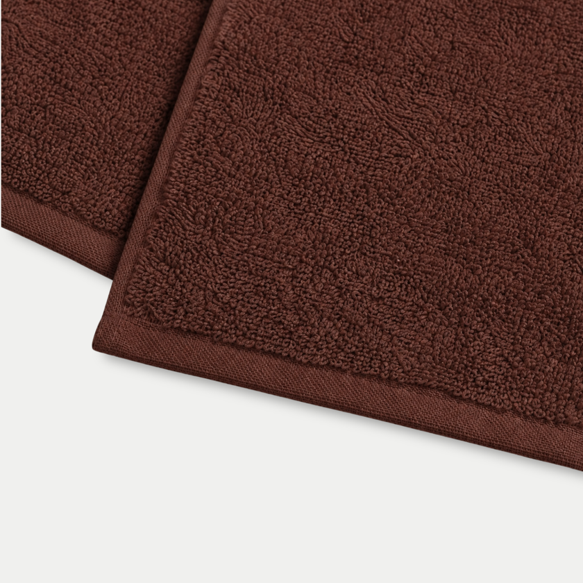 Guest towel zero-twist cotton 30x30 cm (4 pcs) + 40x60 cm (2 pcs) | Chestnut