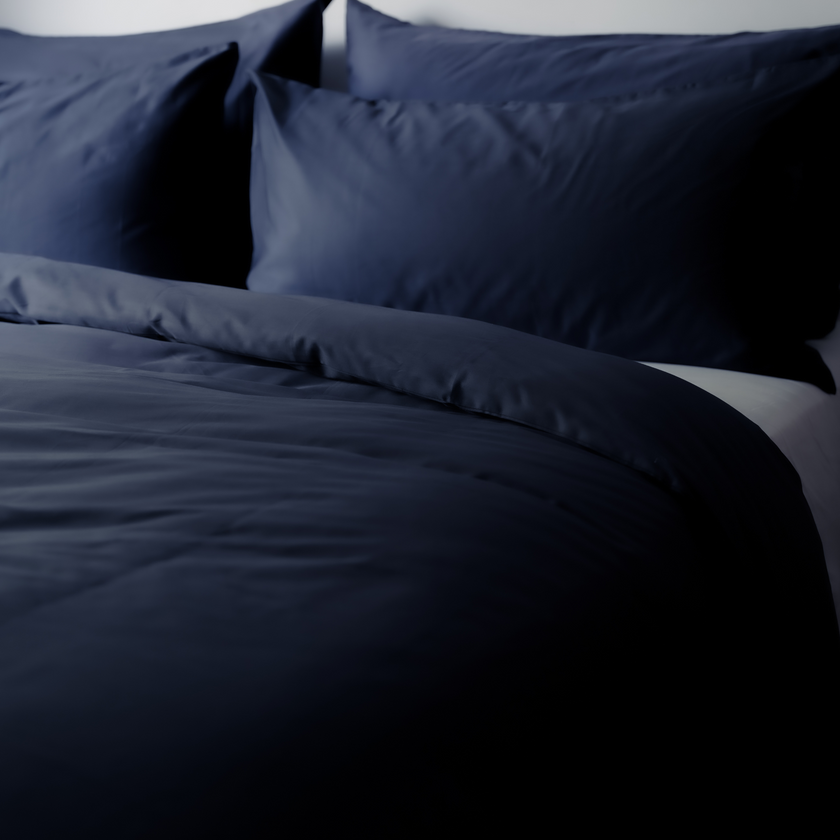 Duvet Cover Set Egyptian Cotton Sateen 400TC | Harbour Blue