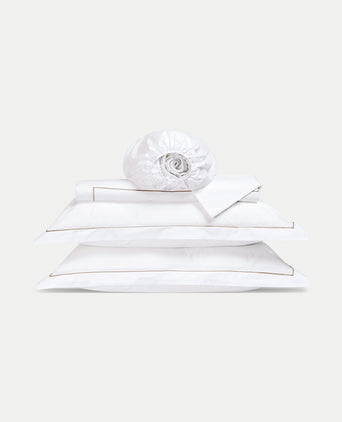 Duvet Cover Set & Fitted Sheet Percale Carmel White Duvet Cover Set & Fitted Sheet Percale Carmel White