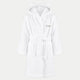 Bathrobe Kids zero-twist cotton with embroidery | White