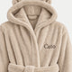 Bathrobe Kids zero-twist cotton with embroidery | Latte