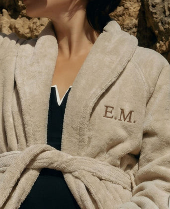 Bathrobe zero-twist cotton with embroidery | Pebble Beach Bathrobe zero-twist cotton with embroidery | Pebble Beach