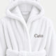 Bathrobe Kids zero-twist cotton with embroidery | White