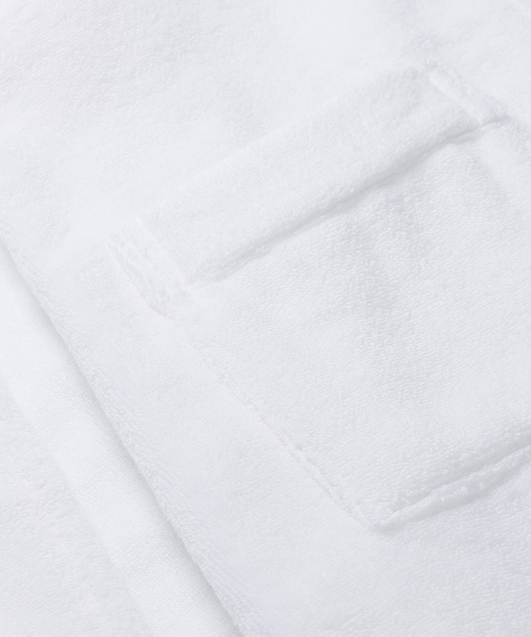 Bathrobe zero-twist cotton with embroidery | White