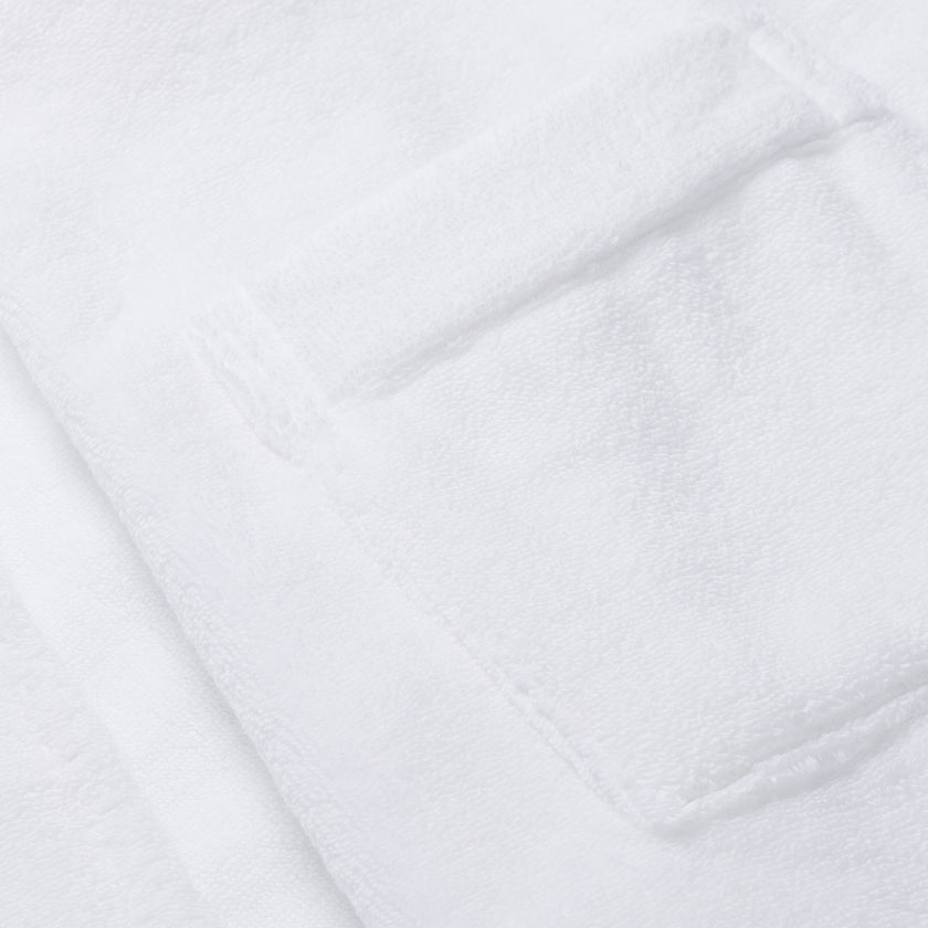 Bathrobe zero-twist cotton with embroidery | White