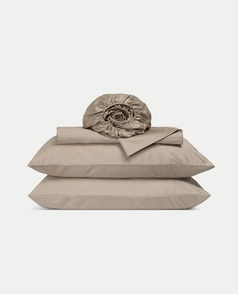 Duvet Cover Set & Fitted Sheet Egyptian Cotton Sateen | Champagne Duvet Cover Set & Fitted Sheet Egyptian Cotton Sateen | Champagne