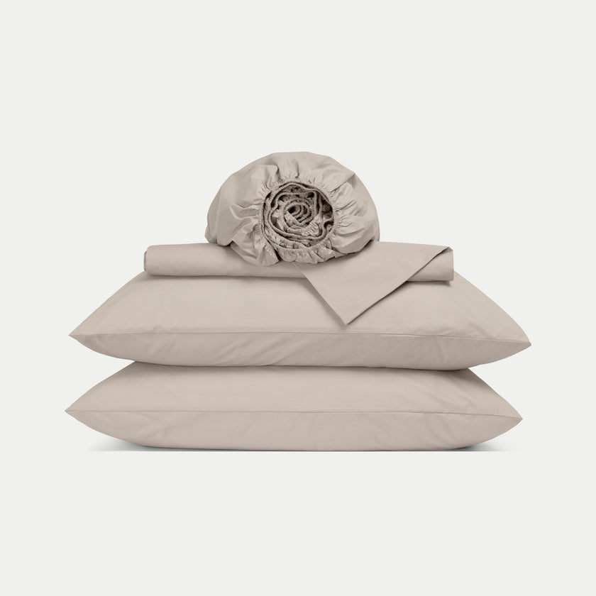 Duvet Cover Set & Fitted Sheet Percale Latte