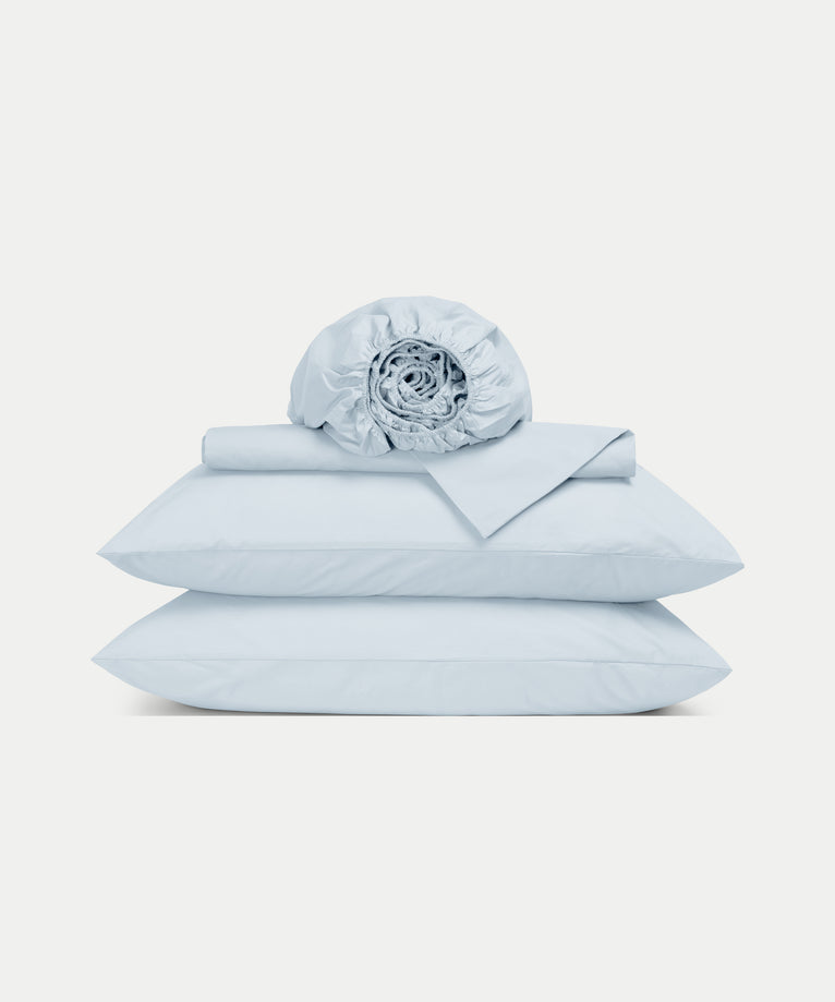 Duvet Cover Set & Fitted Sheet Percale Pastel Blue