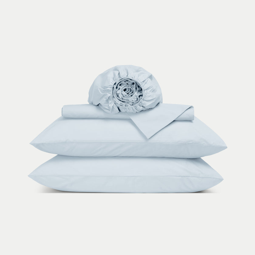 Duvet Cover Set & Fitted Sheet Percale Pastel Blue