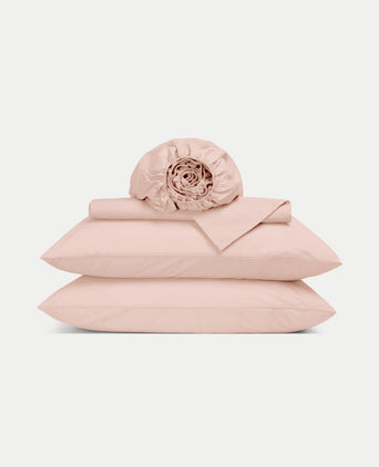 Duvet Cover Set & Fitted Sheet Percale Blush Pink Duvet Cover Set & Fitted Sheet Percale Blush Pink