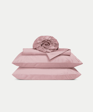 Duvet Cover Set & Fitted Sheet Egyptian Cotton Sateen | Blush Pink Duvet Cover Set & Fitted Sheet Egyptian Cotton Sateen | Blush Pink