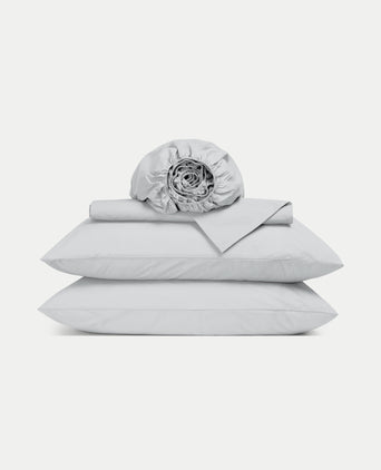 Duvet Cover Set & Fitted Sheet Percale Silver Grey Duvet Cover Set & Fitted Sheet Percale Silver Grey