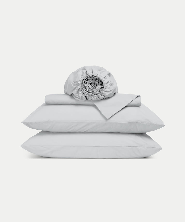 Duvet Cover Set & Fitted Sheet Percale Silver Grey