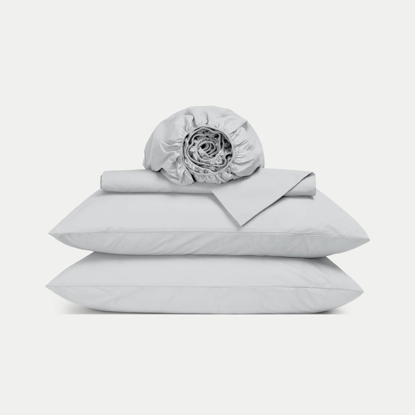 Duvet Cover Set & Fitted Sheet Percale Silver Grey