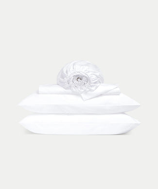 Duvet Cover Set & Fitted Sheet Sateen White Duvet Cover Set & Fitted Sheet Sateen White