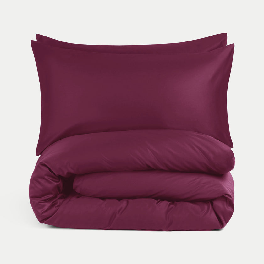 DOUXE Dekbedovertrekset Egyptisch Katoen Satijn 400TC | Burgundy | Limited Edition