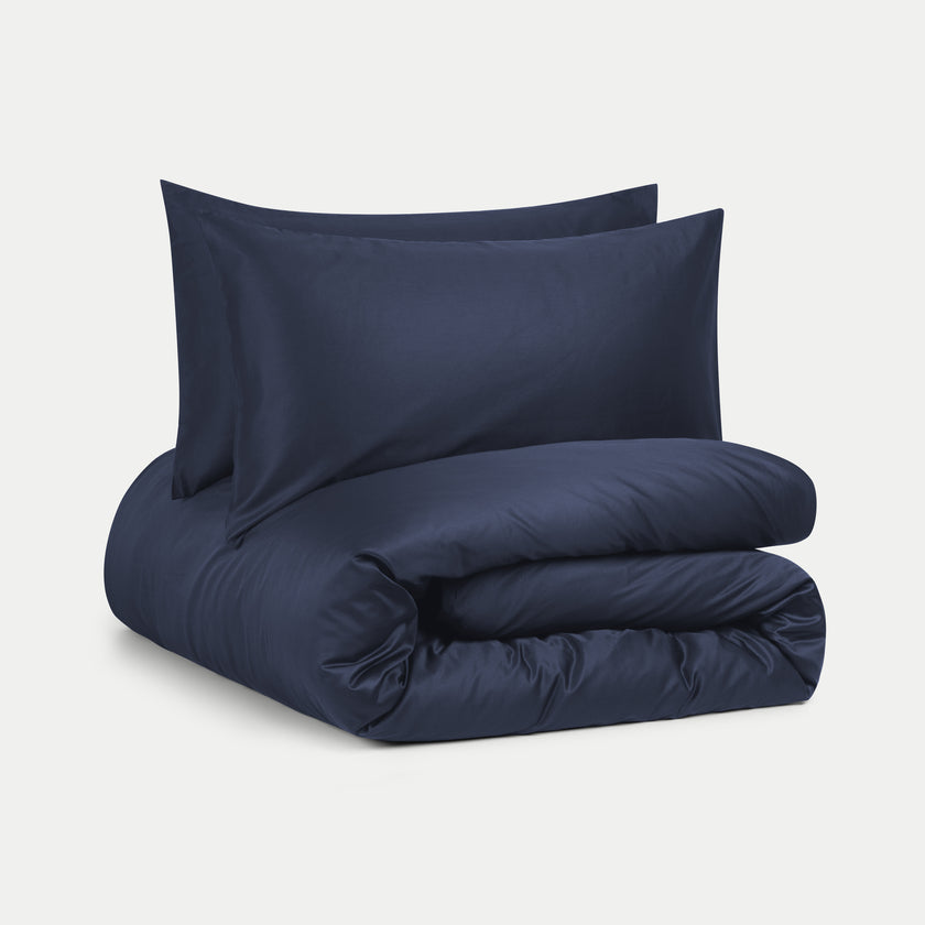 Duvet Cover Set Egyptian Cotton Sateen 400TC | Harbour Blue