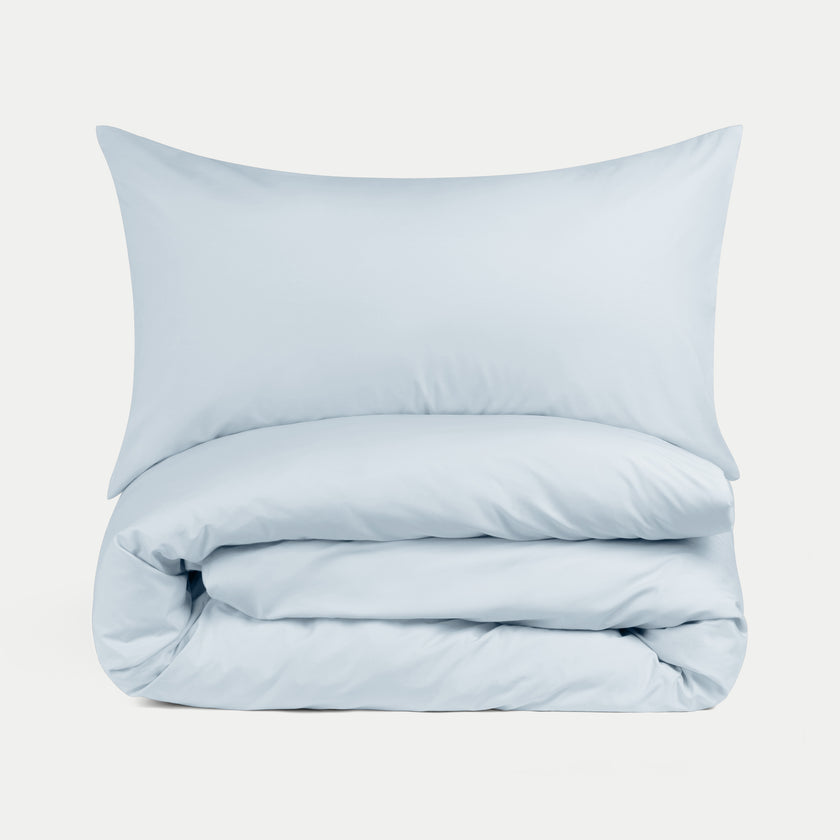 Duvet Cover Set & Fitted Sheet Percale Pastel Blue