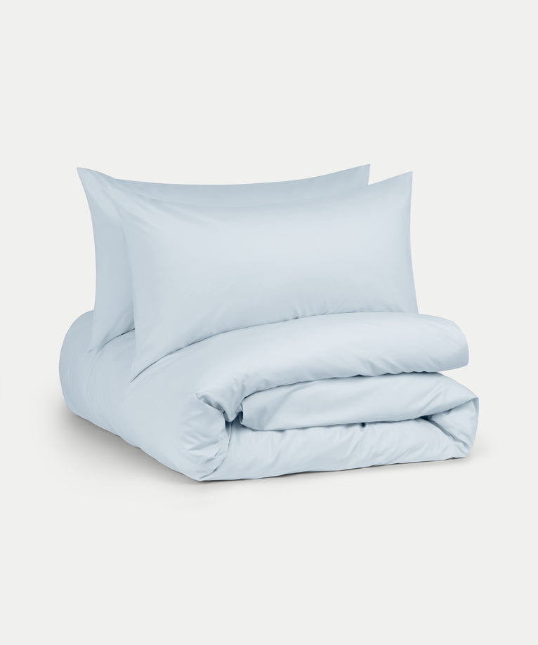 Duvet Cover Set Egyptian Cotton Percale 400TC | Pastel Blue