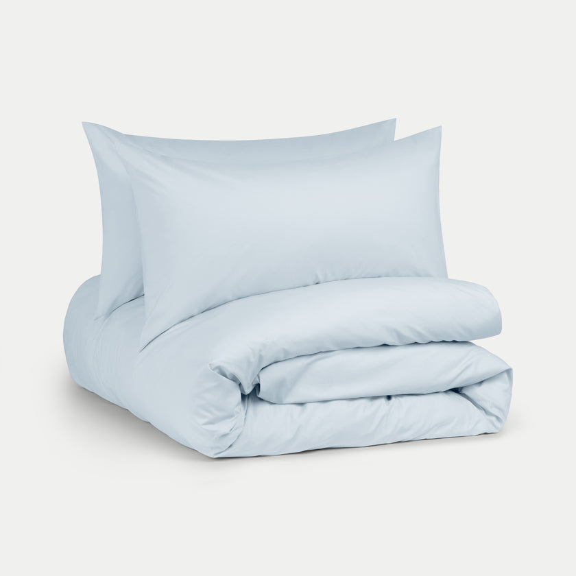 Duvet Cover Set Egyptian Cotton Percale 400TC | Pastel Blue