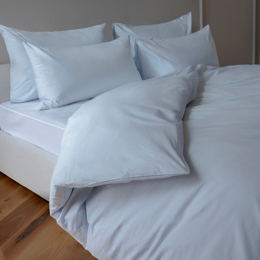 Duvet Cover Set Egyptian Cotton Percale 400TC | Pastel Blue