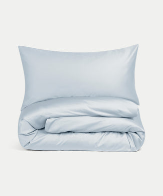 Duvet Cover Set Egyptian Cotton Sateen 400TC | Pastel Blue Duvet Cover Set Egyptian Cotton Sateen 400TC | Pastel Blue