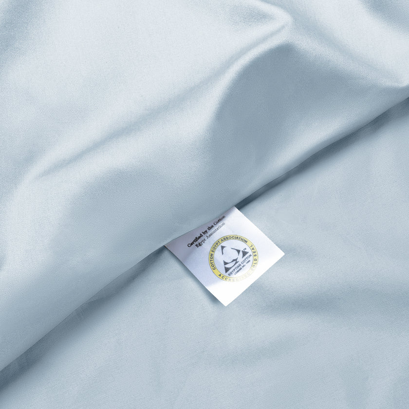 Duvet Cover Set Egyptian Cotton Sateen 400TC | Pastel Blue