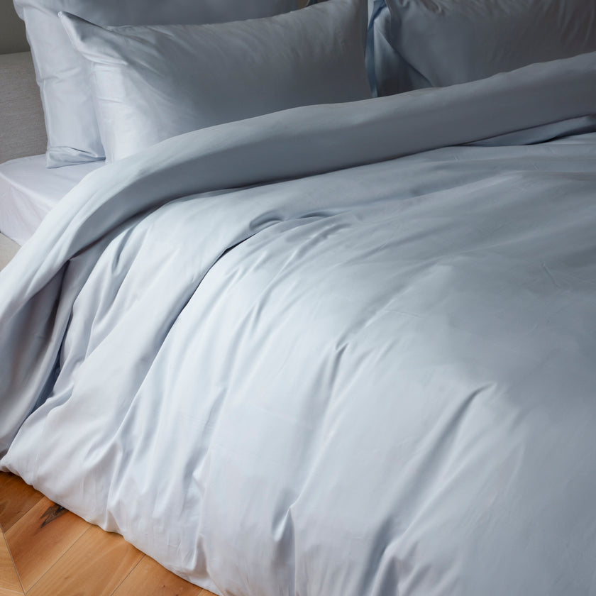 Duvet Cover Set Egyptian Cotton Sateen 400TC | Pastel Blue
