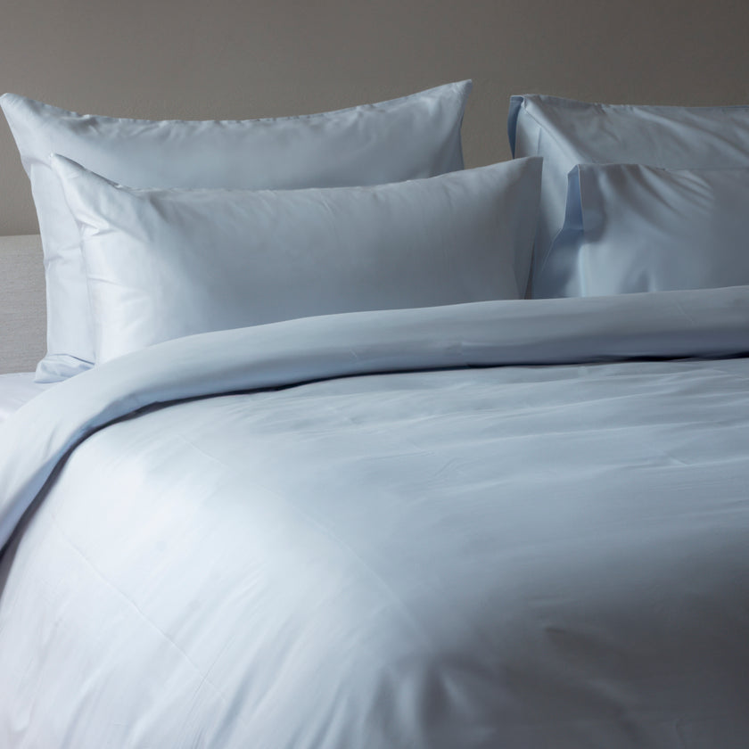 Duvet Cover Set Egyptian Cotton Sateen 400TC | Pastel Blue