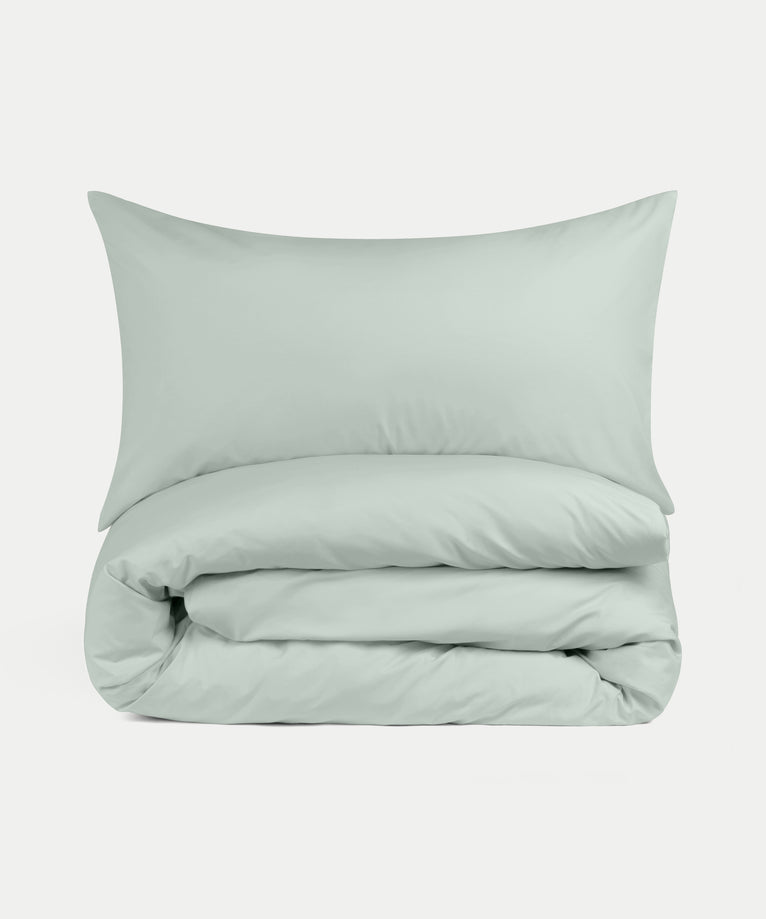 Duvet Cover Set Egyptian Cotton Percale 400TC | Pastel Green
