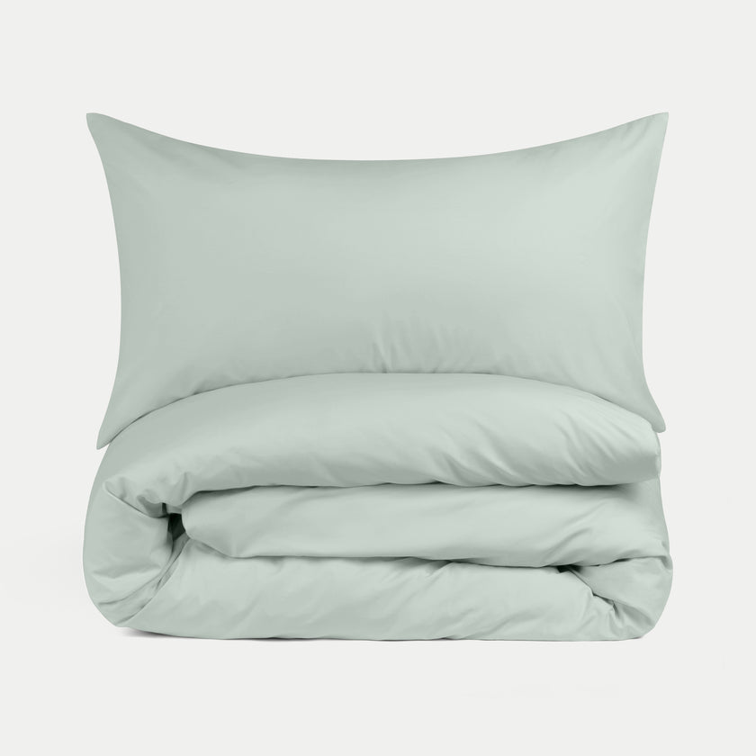 Duvet Cover Set Egyptian Cotton Percale 400TC | Pastel Green