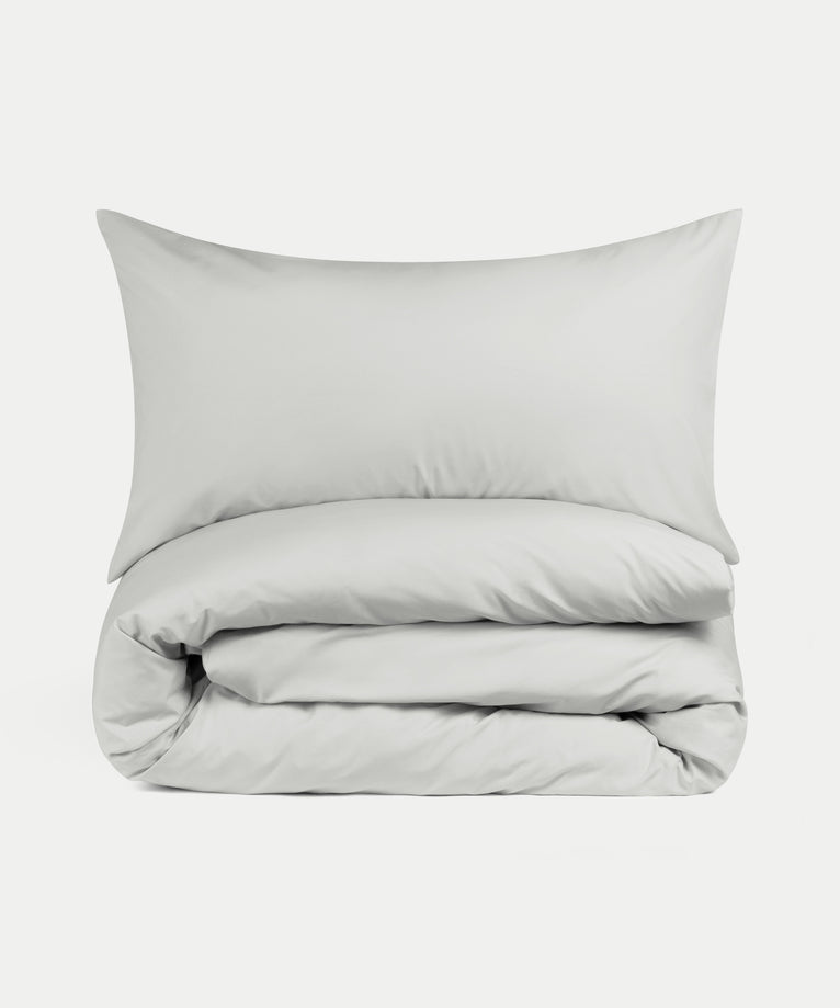Duvet Cover Set & Fitted Sheet Percale Silver Grey