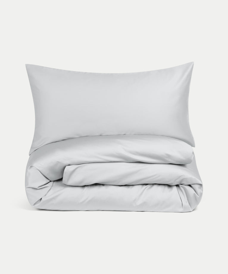 Duvet Cover Set Egyptian Cotton Sateen 400TC | Silver Grey