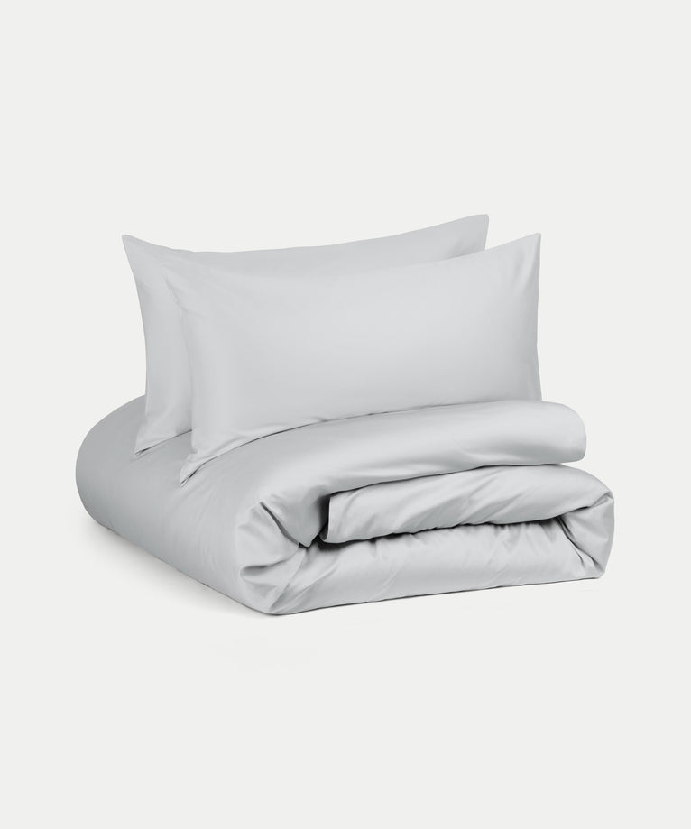 Duvet Cover Set Egyptian Cotton Sateen 400TC | Silver Grey