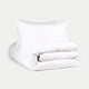Duvet Cover Set & Fitted Sheet Washed Linen White