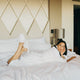 Okura Duvet Cover Set Egyptian Cotton 600TC Sateen | White