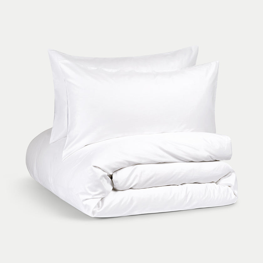 Pulitzer Duvet Cover Set Egyptian Cotton Sateen 400TC | White