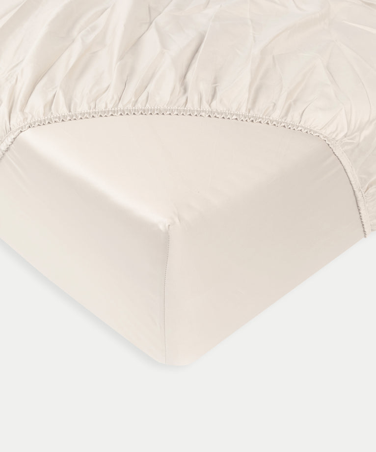 Duvet Cover Set & Fitted Sheet Egyptian Cotton Sateen | Cream