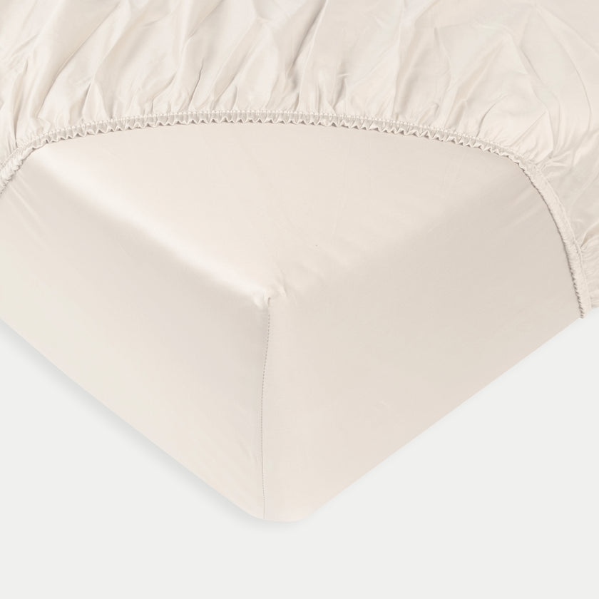 Duvet Cover Set & Fitted Sheet Egyptian Cotton Sateen | Cream