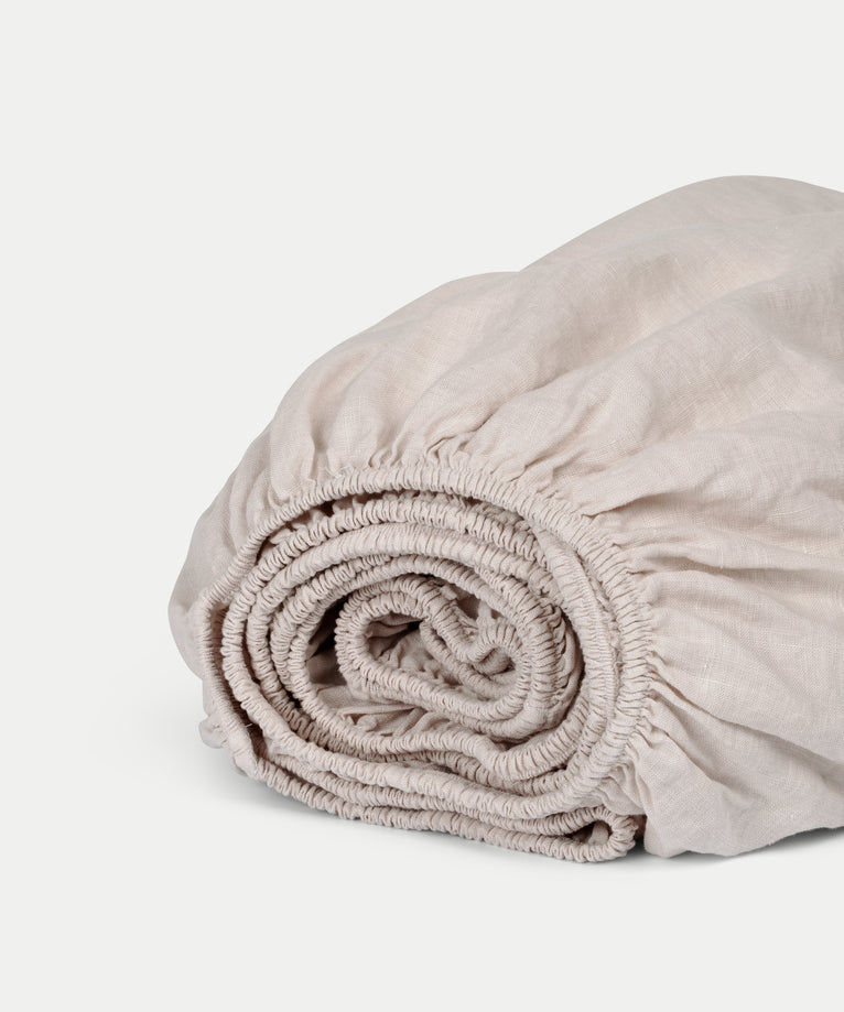 Hoeslaken 100% Gewassen Linnen | Oat