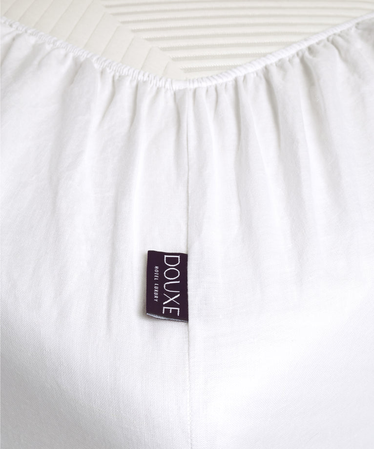 Duvet Cover Set & Fitted Sheet Washed Linen White