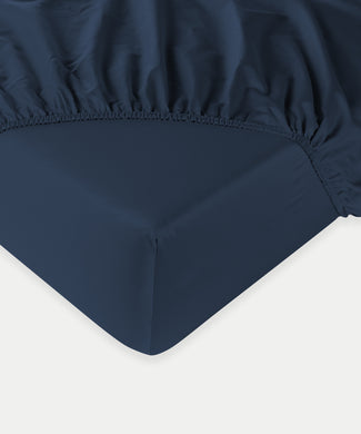 Fitted Sheet Egyptian Cotton Sateen 400TC | Harbour Blue Fitted Sheet Egyptian Cotton Sateen 400TC | Harbour Blue