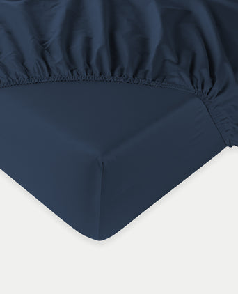 Fitted Sheet Egyptian Cotton Sateen 400TC | Harbour Blue Fitted Sheet Egyptian Cotton Sateen 400TC | Harbour Blue