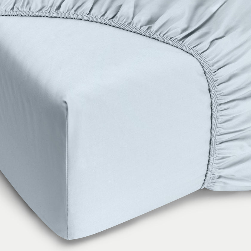 Fitted Sheet Egyptian Cotton Percale 400TC | Pastel Blue