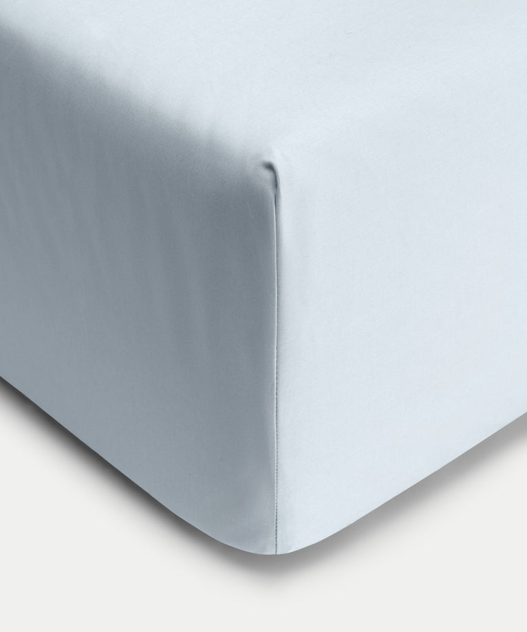 Fitted Sheet Egyptian Cotton Percale 400TC | Pastel Blue