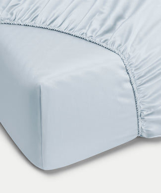 Fitted Sheet Egyptian Cotton Sateen 400TC | Pastel Blue Fitted Sheet Egyptian Cotton Sateen 400TC | Pastel Blue