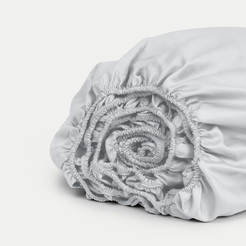 Fitted Sheet Egyptian Cotton Sateen 400TC | Silver Grey