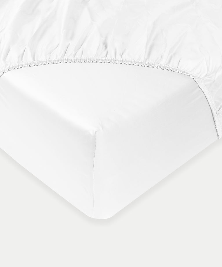 Duvet Cover Set & Fitted Sheet Percale Carmel White