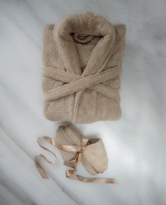 Bathrobe and Slippers Gift Set | Latte Bathrobe and Slippers Gift Set | Latte