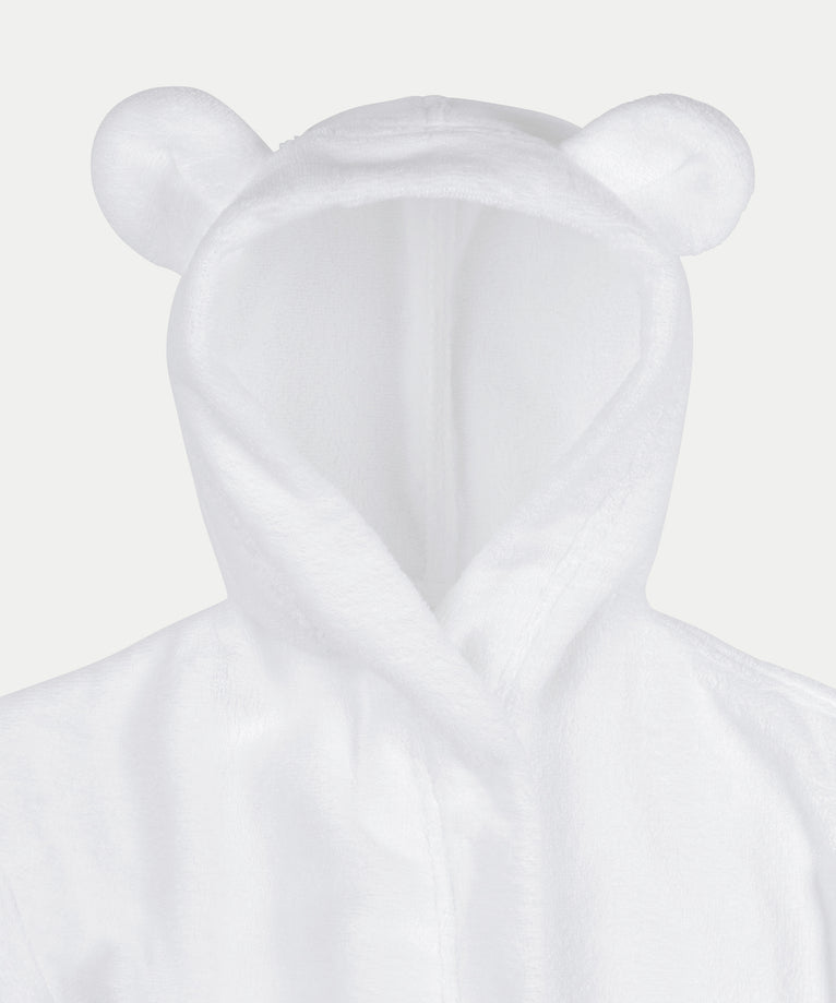 Bathrobe Kids zero-twist cotton with embroidery | White